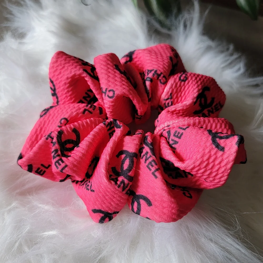 Last One! Stylish Dark Pink Patterned Hair Tie